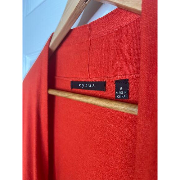 Cyrus Women’s Red Orange Open Cardigan Duster Top Size Small - Picture 5 of 8